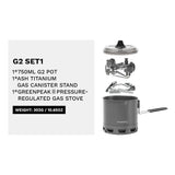 Lightweight Portable Outdoor Gas Stove and Camping Cookware Set