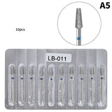 10-Piece Diamond Nail Drill Bit Set for Manicure & Pedicure – Professional Quality for Acrylic & Gel Nails