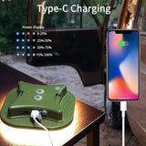 Linterna LED recargable para acampar con base magnética: luz portátil multimodo resistente al agua para exteriores y emergencias