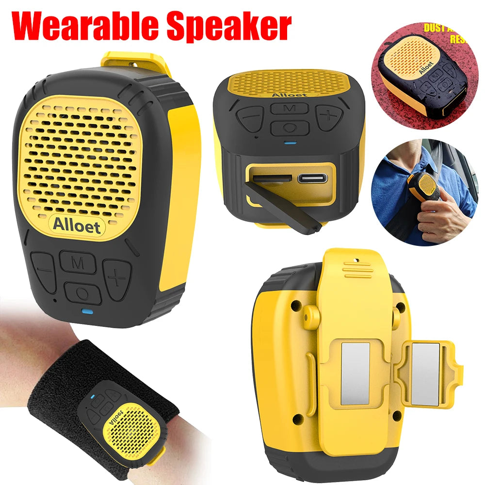 Magnetic Clip-On Bluetooth Speaker – IP56 Waterproof, 30-Hour Playtime, Hands-Free Calls