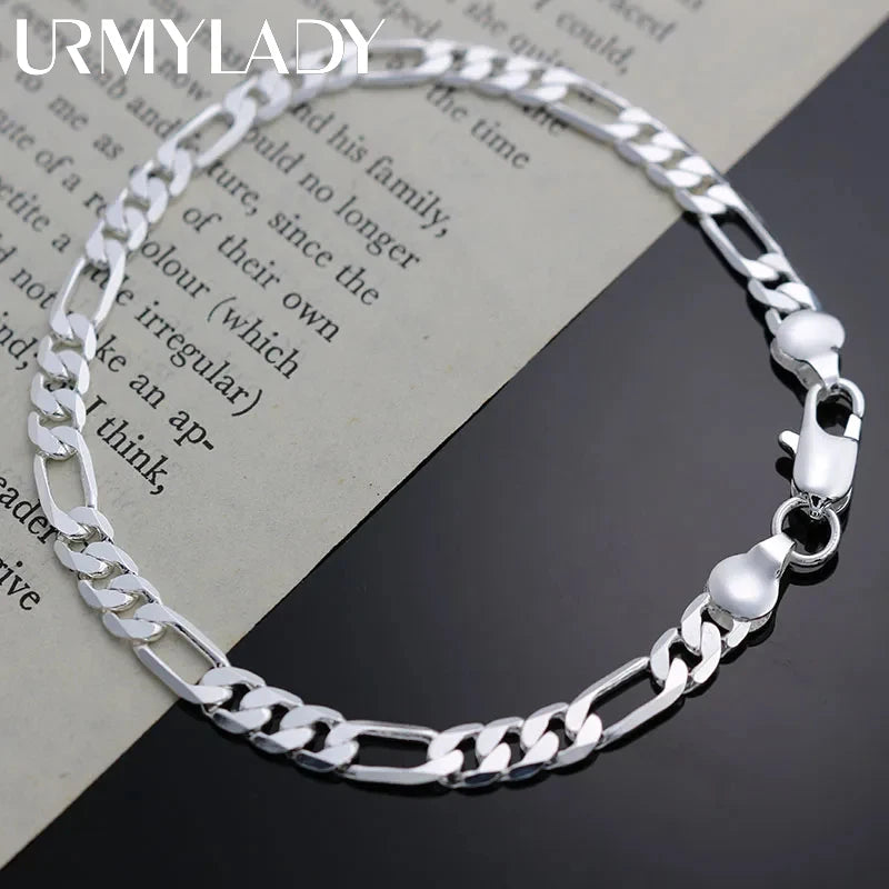 Pulsera de cadena de plata de ley 925: joyería elegante y minimalista para mujer
