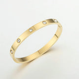 Gold Love Bangle Bracelet – Unisex Sparkling Trendy Wristwear