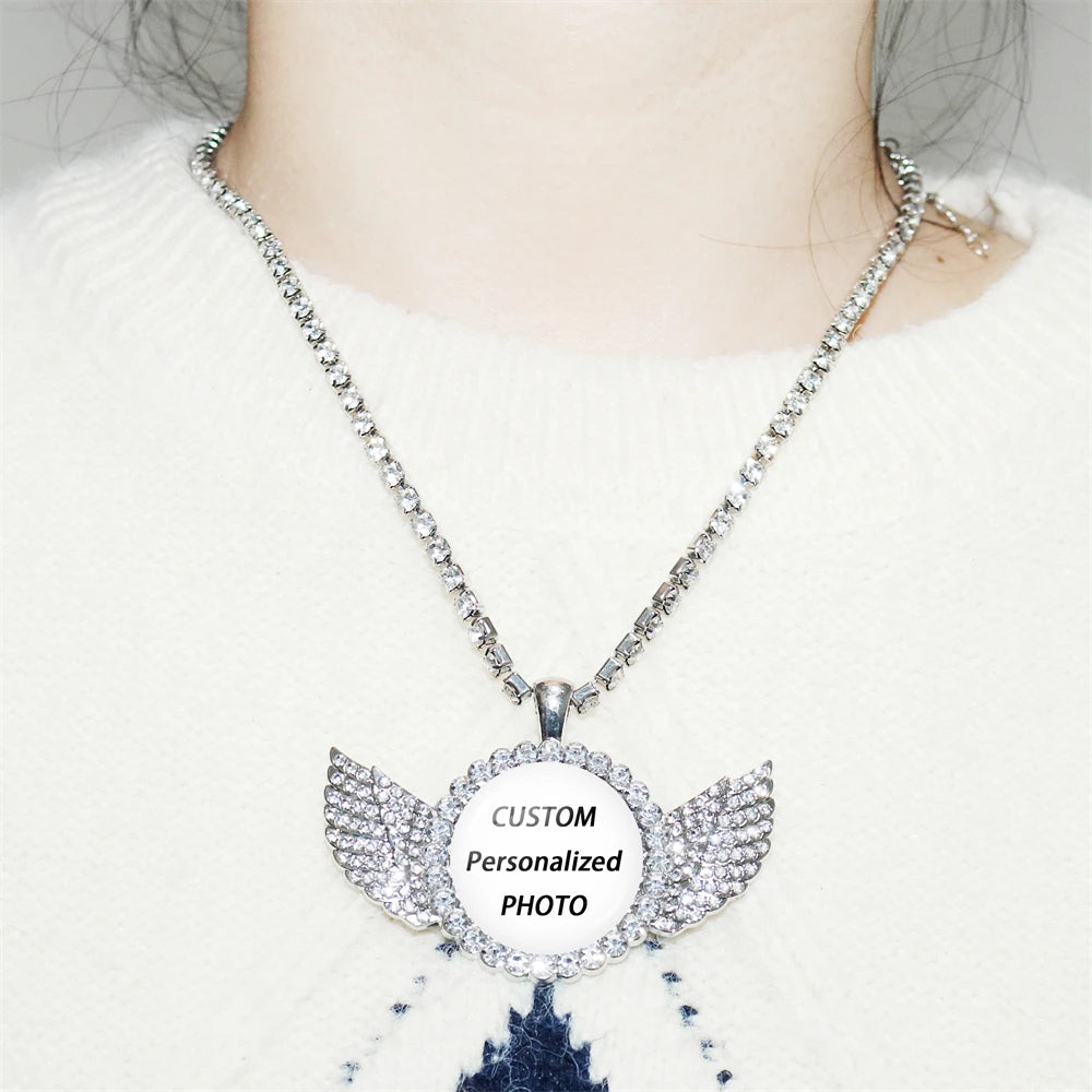 Collar con colgante de cristal con foto personalizado: recuerdo personalizado