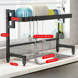 Adjustable Over-the-Sink Dish Drying Rack – Stainless Steel Storage Organizer