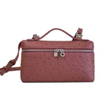 Premium Cowhide Ostrich Leather Crossbody Bag – Multi-Functional & Stylish