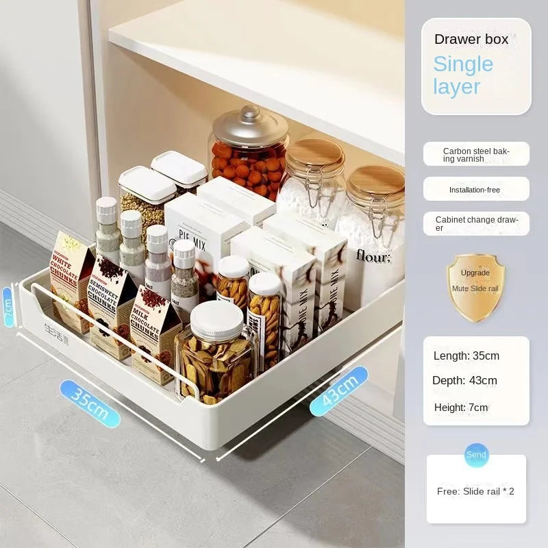Pull-Out Kitchen Storage Rack – Space-Saving Organizer for Cabinets & Countertops