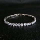 Classic Silver Cubic Zirconia Link Bracelet for Women