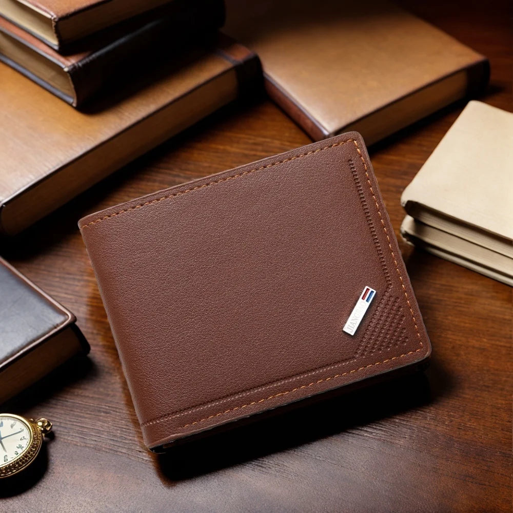 Slim RFID Blocking Bifold Wallet for Men – Minimalist PU Leather Money Clip Card Holder