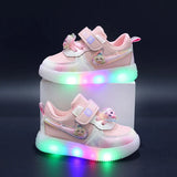 Girls' Light-Up Sneakers – Princess Elsa Casual Shoes with LED Lights for Kids
