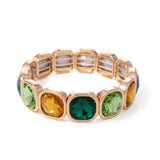 Gold Crystal Beaded Bohemian Elastic Bracelet for Women