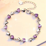 925 Sterling Silver Plant-Inspired Charm Bracelet with Zircon for Women – Elegant Jewelry for Parties, Weddings & Anniversaries