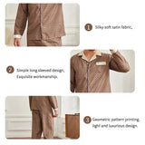 Men’s Floral Satin Pajama Set – Soft Polyester Sleepwear with Button-Down Shirt & Elastic Waist Pants