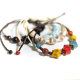 Handmade Ceramic Star Bracelet for Women – Adjustable Wax Cord Strand Jewelry