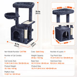 Indoor Cat Tree – Multi-Level Tower with Condo, Sisal Scratching Posts, Hammock & Perch