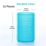 12-Piece No-Heat Self Grip Hair Rollers Set for All Hair Types