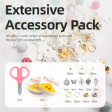 28-Color Glass Beads DIY Jewelry Making Kit – 8mm Round Crystal Beads with Accessories