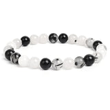 Natural Stone Beaded Bracelet with Elastic Rope for Men & Women