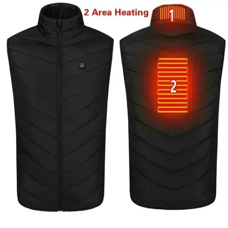 Men's Winter 27 Zone Heating Vest Jacket USB Smart Electric Sleeveless Jacket Self-heating Clothes Women's Snow Warm Padded Coat