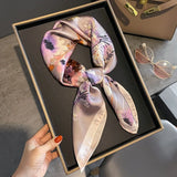 Luxury 70×70cm Silk Square Scarf – Elegant Satin Hairband & Neckerchief