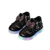 Kids' LED Light-Up Sneakers with Rhinestones - Anti-Slip Casual Shoes for Boys & Girls