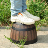 Classic Whiskey Barrel Resin Planter with Drainage Holes for Indoor & Outdoor Use