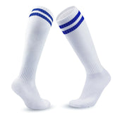 Calcetines de fútbol de compresión elásticos: calcetines deportivos transpirables hasta la rodilla para hombres, mujeres y niños