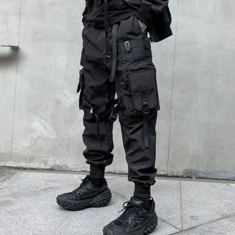 Men’s Loose Fit Safari Cargo Overalls – Multi-Pocket Streetwear Pants for All Seasons