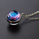 Trendy Glass Ball Pendant Necklace – Unisex Zinc Alloy Chain Link Design