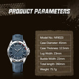 Men's Fashion Quartz Watch – Leather Strap, Waterproof, Luminous Hands, Calendar Display