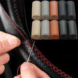 Universal Leather Steering Wheel Cover – 38cm Non-Slip DIY Auto Wheel Protector