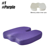 Memory Foam Coccyx Seat Cushion - U-Shaped Orthopedic Massage Pad for Car & Office