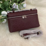 Premium Cowhide Ostrich Leather Crossbody Bag – Multi-Functional & Stylish