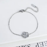 Adjustable Five-Flower Stainless Steel Bracelet for Women