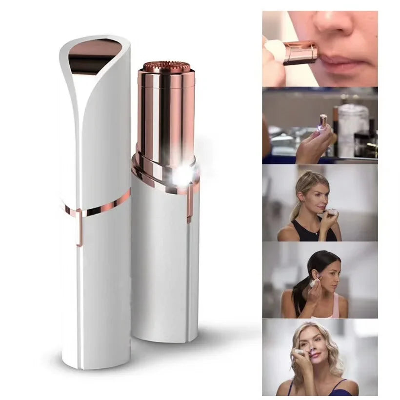 Painless Electric Hair Remover - Lipstick-Sized Facial & Body Epilator with Light
