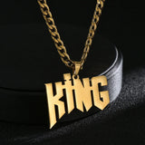 Collar con nombre y corona personalizado: joyas de acero inoxidable personalizadas para hombres y mujeres
