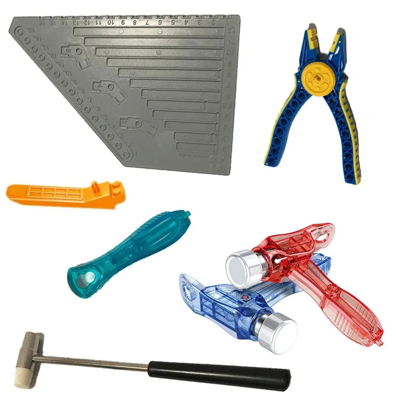 Creative Building Blocks Measuring Plate & Plier Tool Set for LEGO-Compatible High-Tech MOC Projects