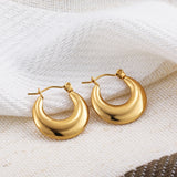 Gold-Plated Stainless Steel Geometric Hoop Earrings – Waterproof & Tarnish-Resistant