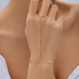 Boho Chain Bracelet with Finger Ring – Trendy Hand Jewelry for Women
