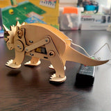 Kit STEM de dinosaurios: rompecabezas de madera en 3D y modelo de robot para niños | Juguete educativo de ciencia e ingeniería