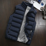 Men's Windproof Winter Vest - Warm Thicken Sleeveless Jacket with Zipper