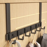 Perchero organizador de 6 ganchos para colgar sobre la puerta: percha para abrigos, sombreros, toallas, artículos de baño y cocina