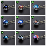 Vintage Glow-in-the-Dark Round Pendant Necklace – Unisex Metal Design