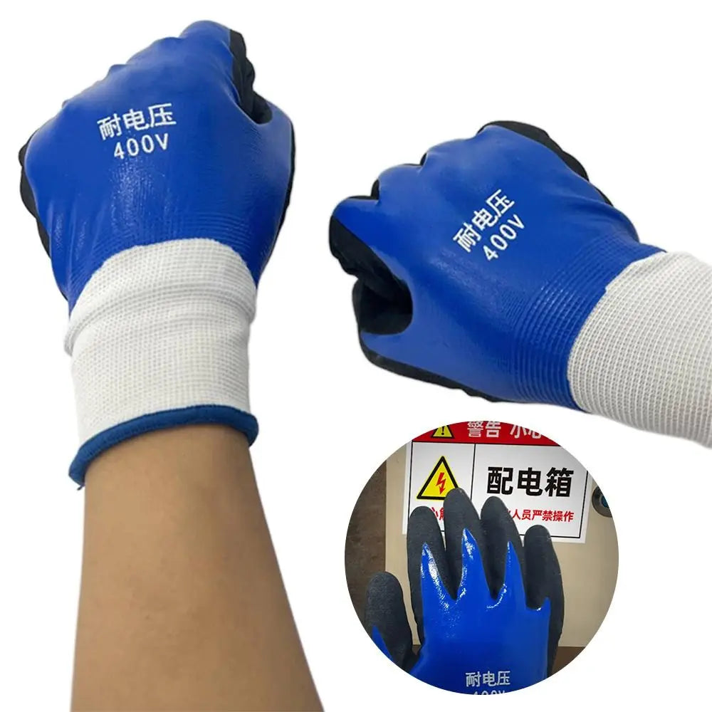 Blue Electrician Insulating Gloves – 400V Voltage Resistant, Touch Screen Compatible