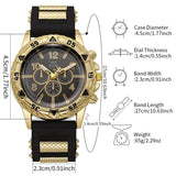 Men's Fashion casual Silicone Band Quartz Wrist Watch（Box Not Included ）