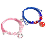 Magnetic Matching Spider & Kitty Charm Bracelets – Boho Rope Chain Jewelry for Couples & Friends