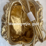 Women's PU Leather Dumpling Shoulder Bag – Elegant Ruched Crossbody & Clutch Handbag