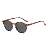 Gafas de sol polarizadas redondas retro: montura clásica de leopardo y protección UV400