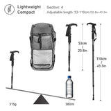 Adjustable Aluminum Trekking Pole with T-Handle for Hiking & Climbing