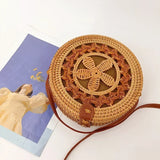 Bohemian Straw Circular Handbag for Women – Stylish, Durable & Chic