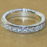 Elegant 925 Sterling Silver Diamond Wedding Ring for Women